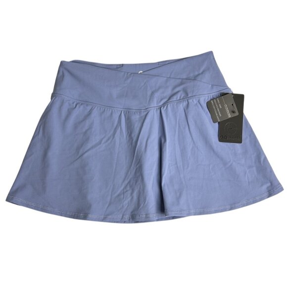 Reflex Dresses & Skirts - NWT 90 Degree Reflex Tennis Skirt  Blue Patterns Ruffle Back Skort Sz XL New